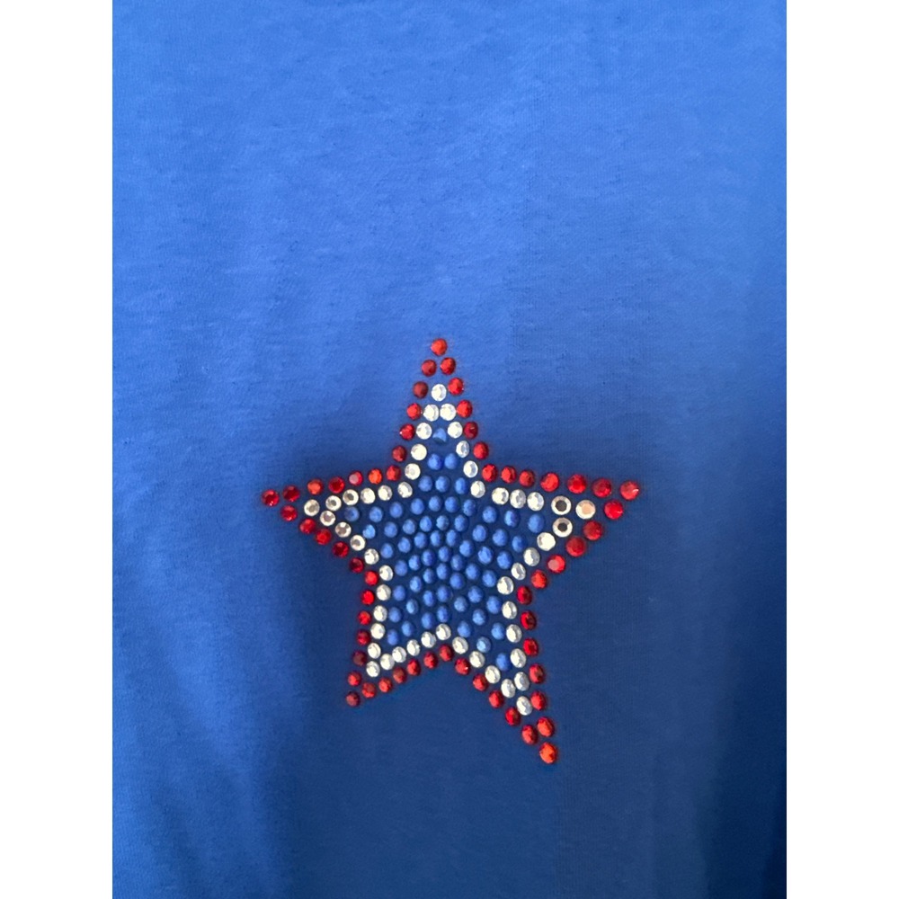 The Quacker Factory Cotton Tshirt Women 4th‎ of July Holiday American Flag Star - Picture 2 of 7